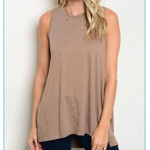 Dark tan, flowing tank, great under layer